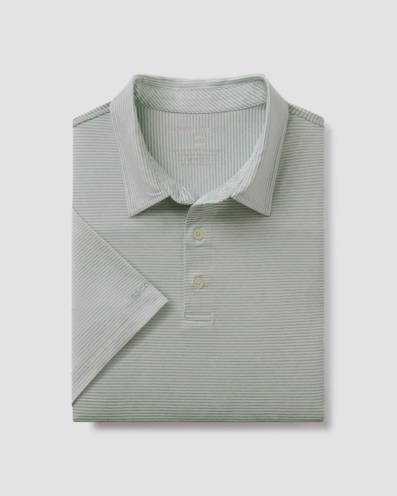 SSCO Heather Madison Stripe Polo - Dusty Olive