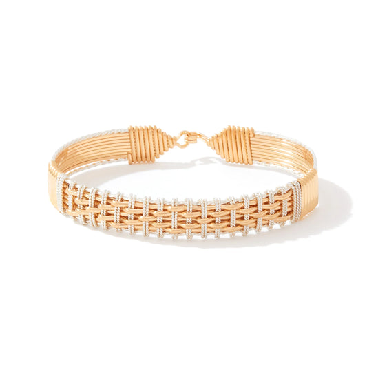 Hidden Gem Bracelet - 14K Gold Artist Wire and Sterling Silver