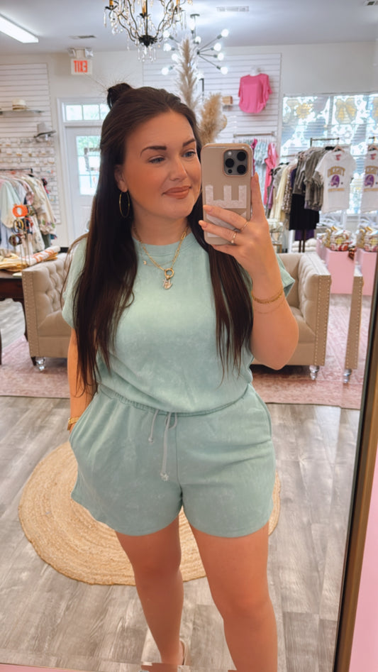 Laguna Lounge Romper - Mint Green