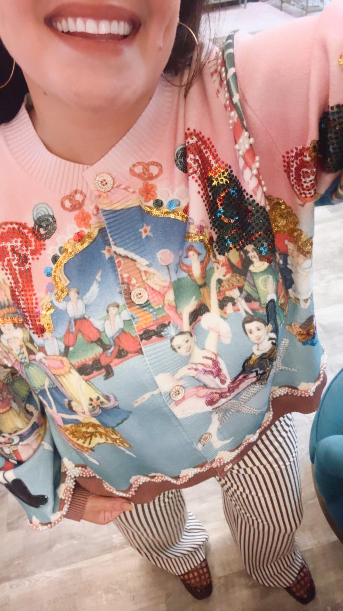 Queen of Sparkles Multi Nutcracker Ballet Scene Cardigan