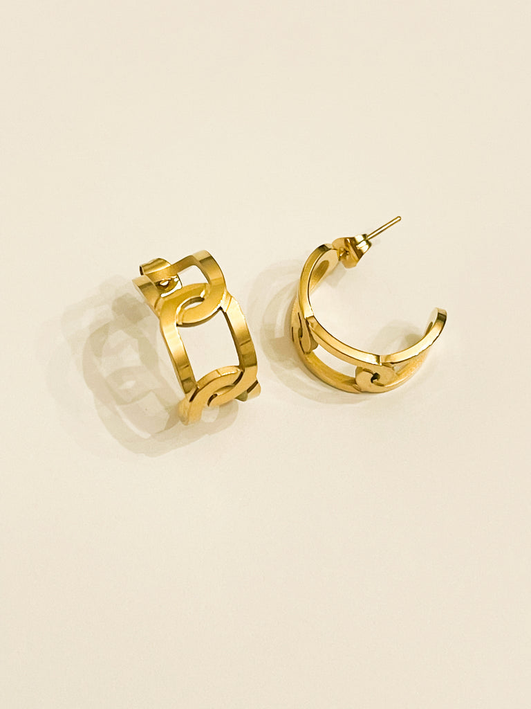 Olivia Gold Hollow Out C Shape Earring