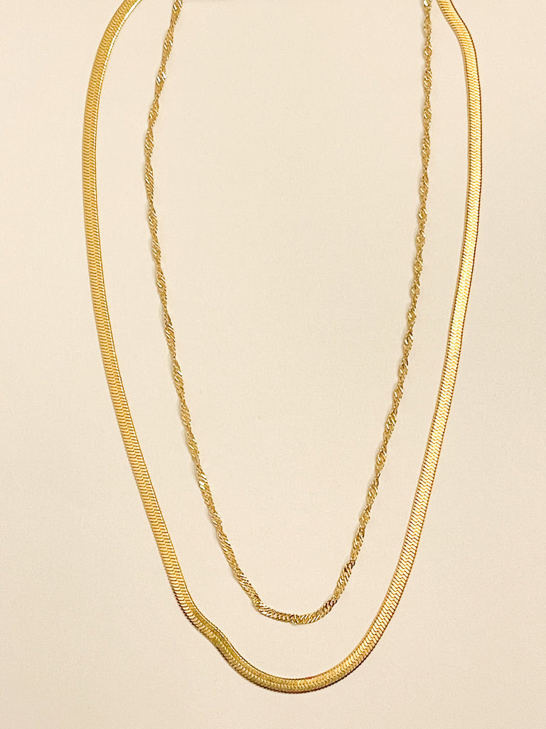 Mariah Gold Double Layer Necklace