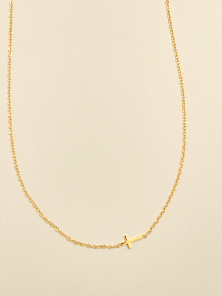 Azalea Gold Dainty Cross Necklace