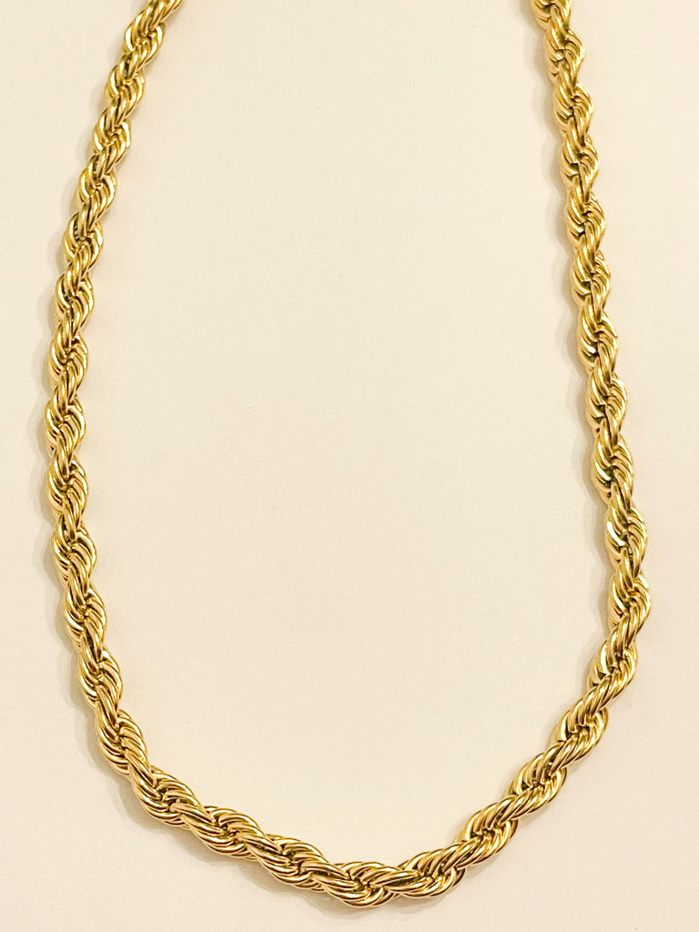 Lacey 8MM Gold Twisted Rope Necklace