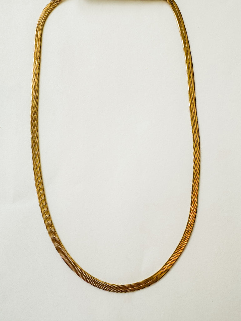 3MM 18 Inch Gold Herringbone Necklace
