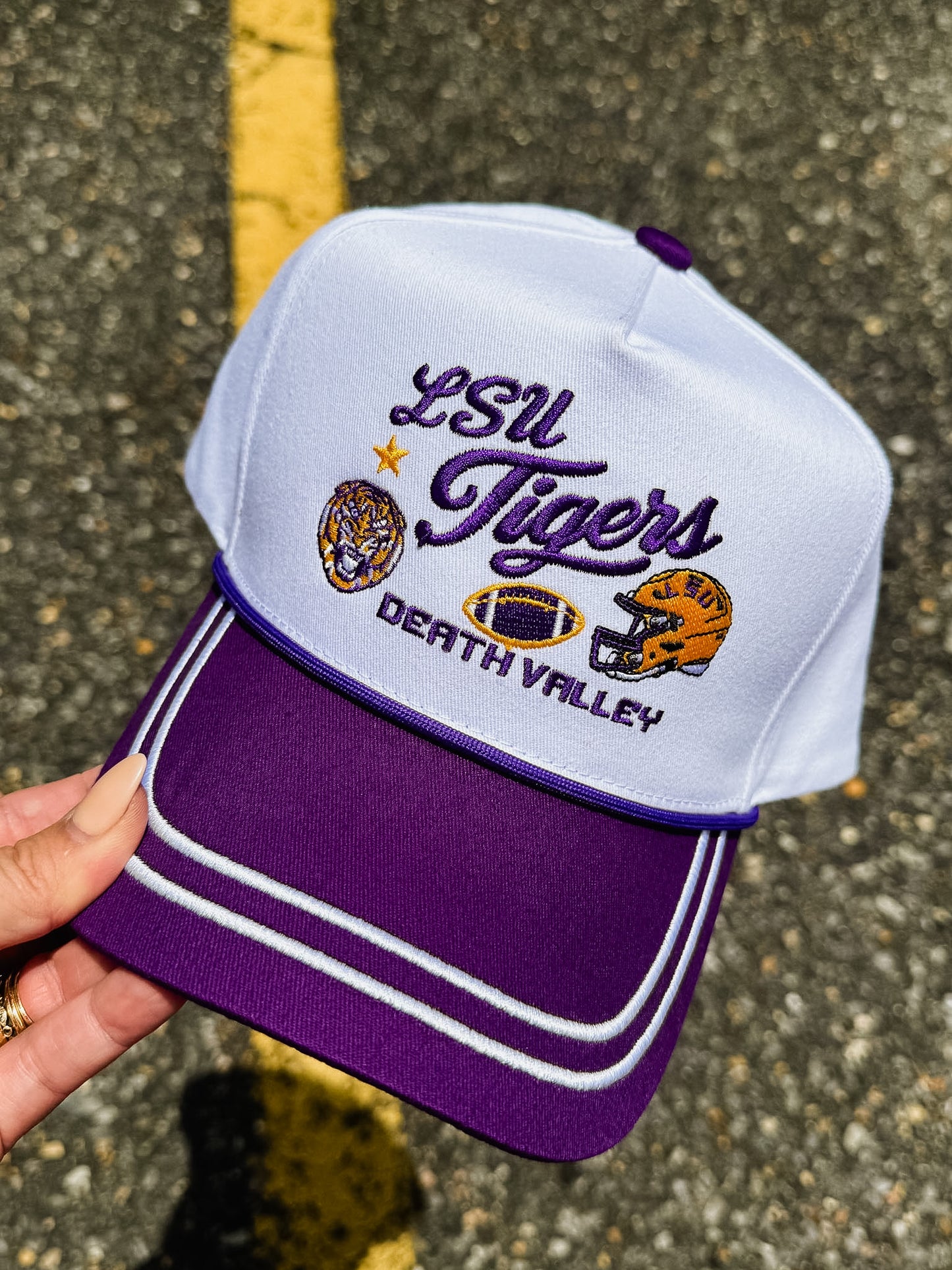 PRE-ORDER LSU Tigers Licensed Multi Logo Adjustable Hat - Purple/White