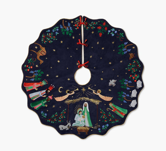 Rifle Paper Co. Nativity Embroidered Tree Skirt