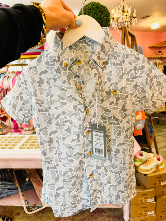 SSCO Boys Hooked On Camo Baja Shirt SS