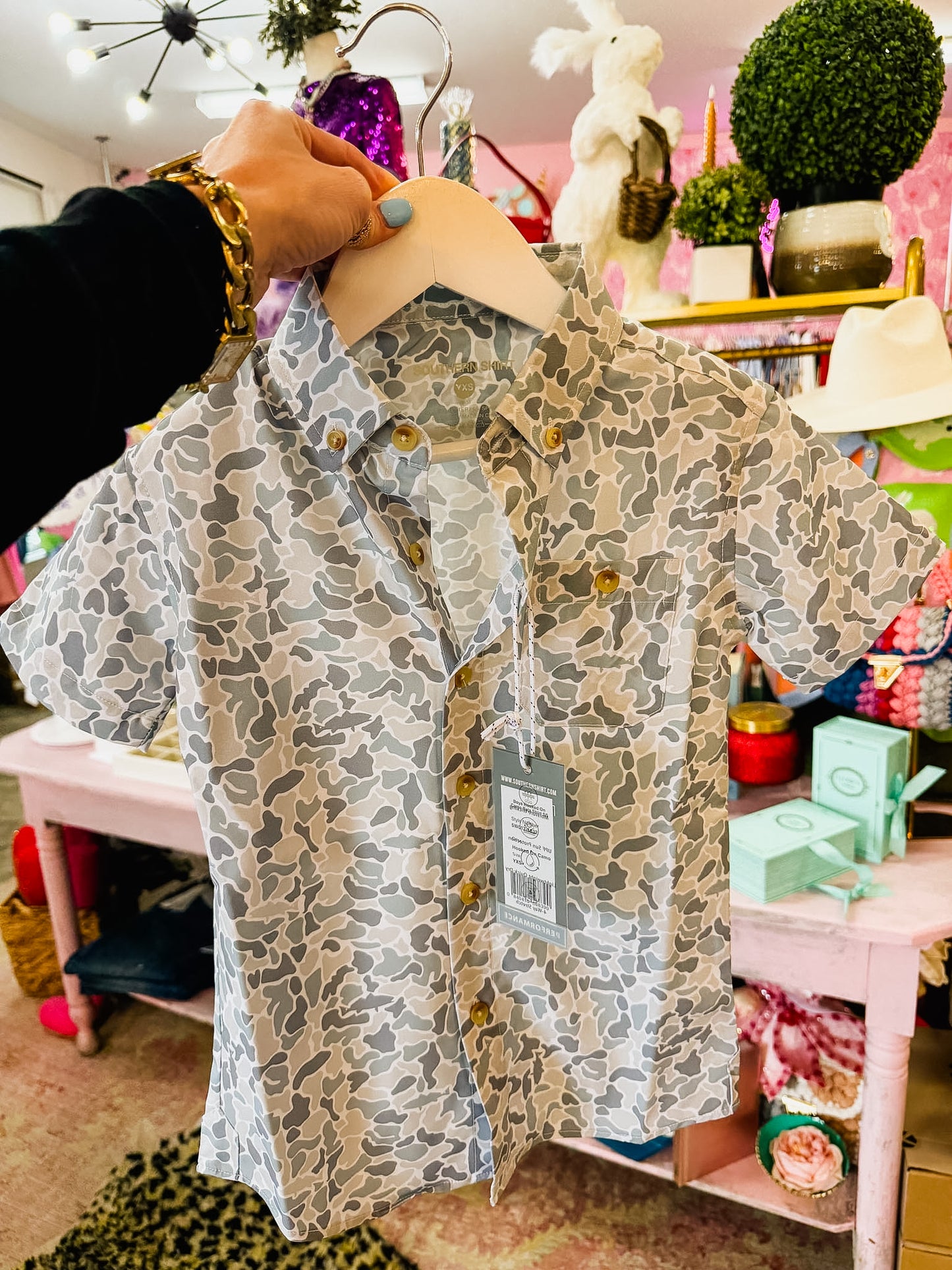 SSCO Boys Hooked On Camo Baja Shirt SS