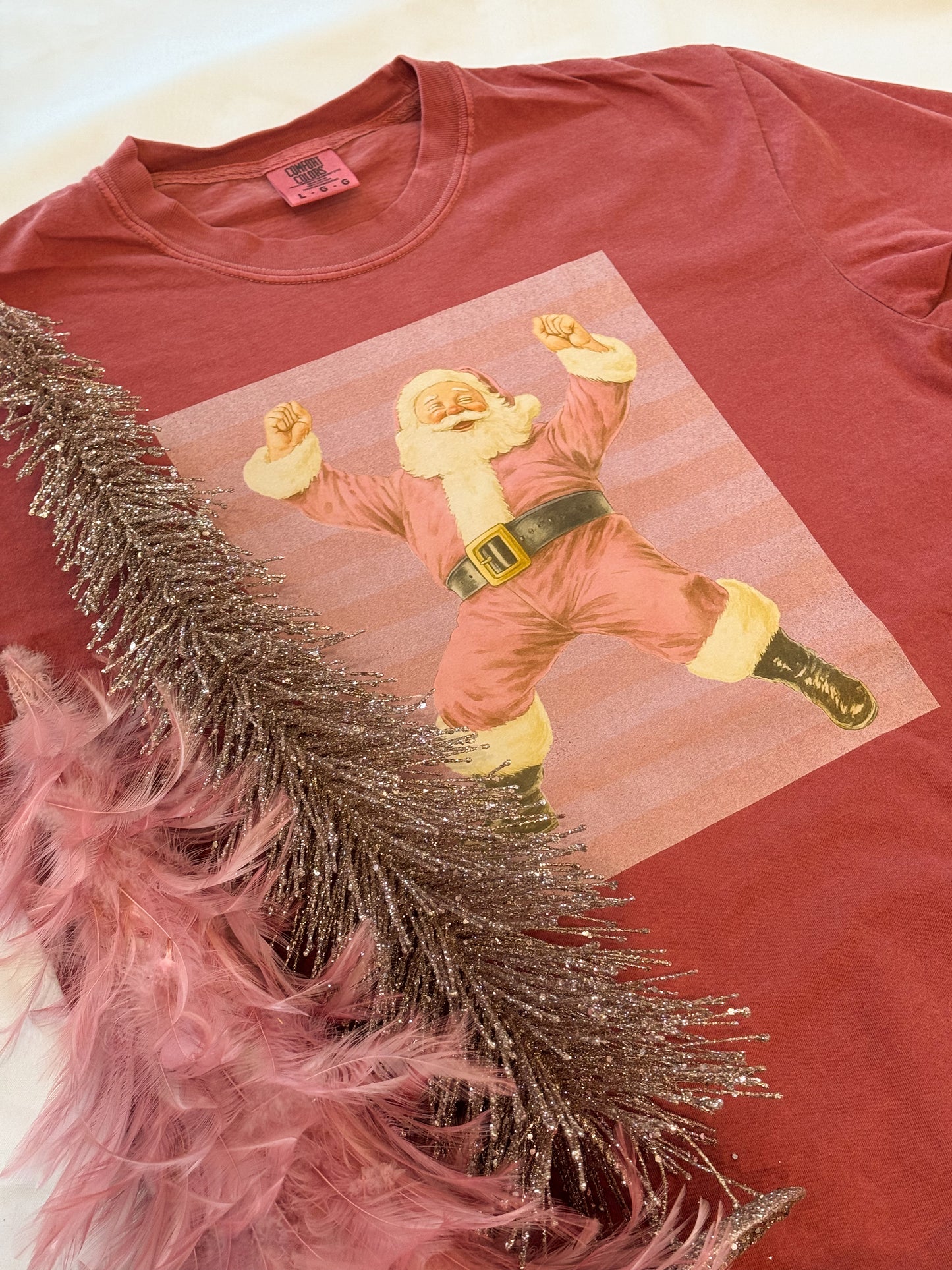 Happy Santa Tee - Crimson