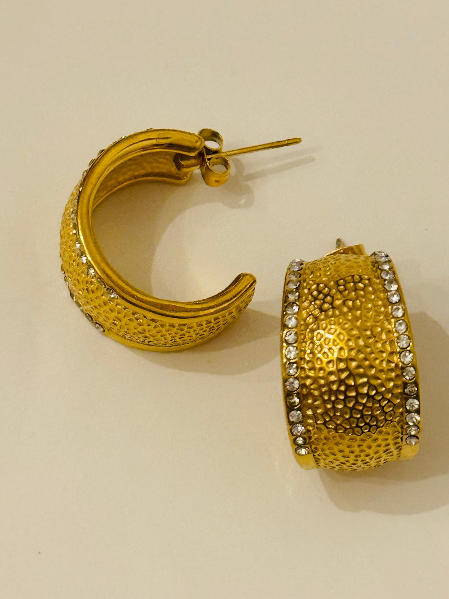 Shelby Gold Textured Hoops