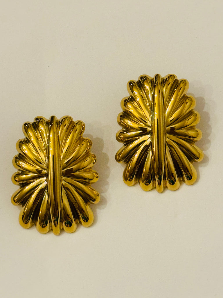 Rose Textured Gold Studs