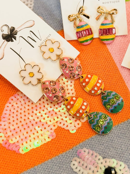Easter Eggs Multi Dangle Earrings