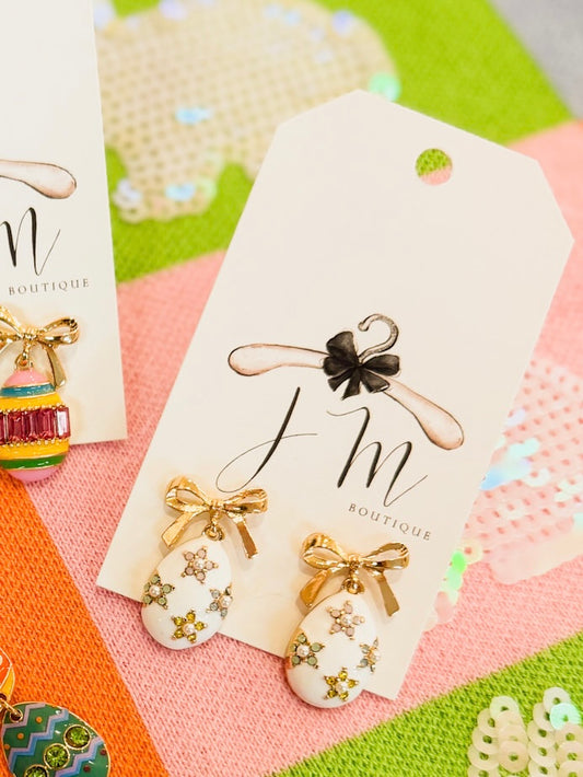 Easter Egg Bow Earrings - Star