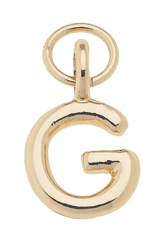 Mini Initial Charm "G" In Shiny Gold