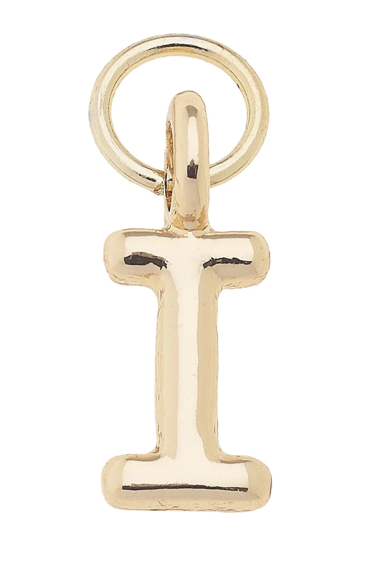 Mini Initial Charm "I" In Shiny Gold