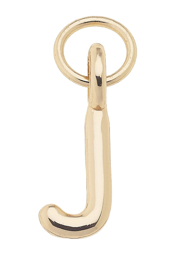 Mini Initial Charm "J" In Shiny Gold
