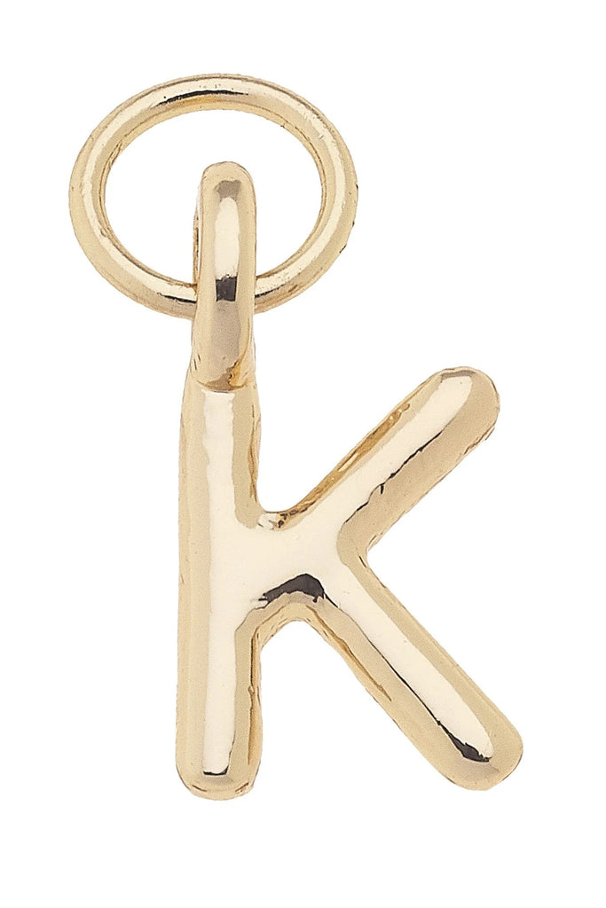 Mini Initial Charm "K" In Shiny Gold