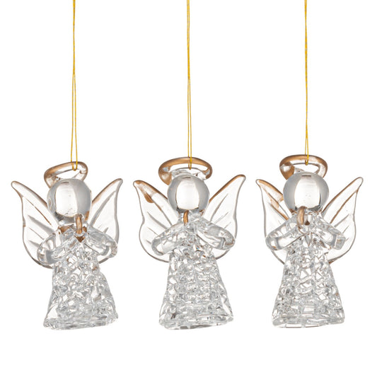 Acrylic Angel Ornaments in Box Set of 3