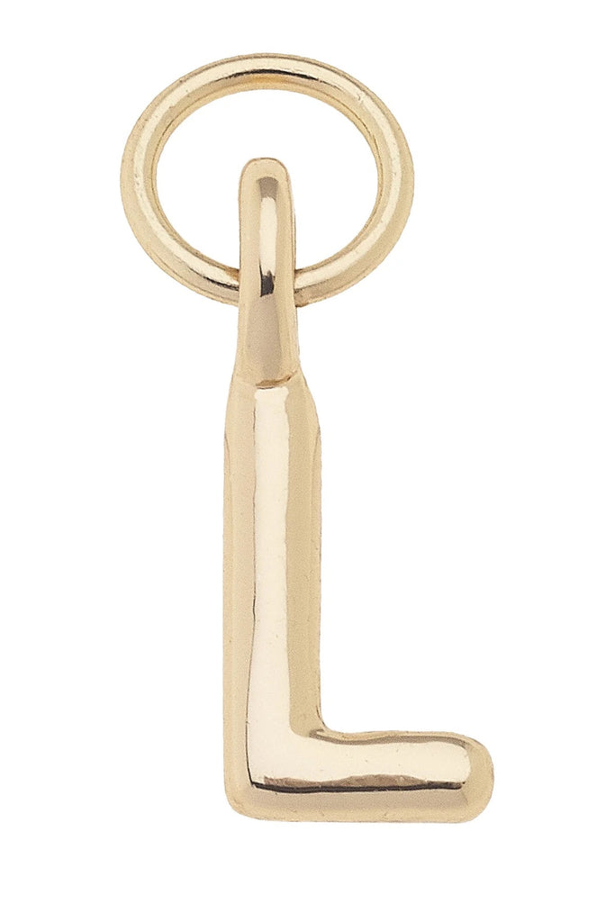 Mini Initial Charm "L" In Shiny Gold