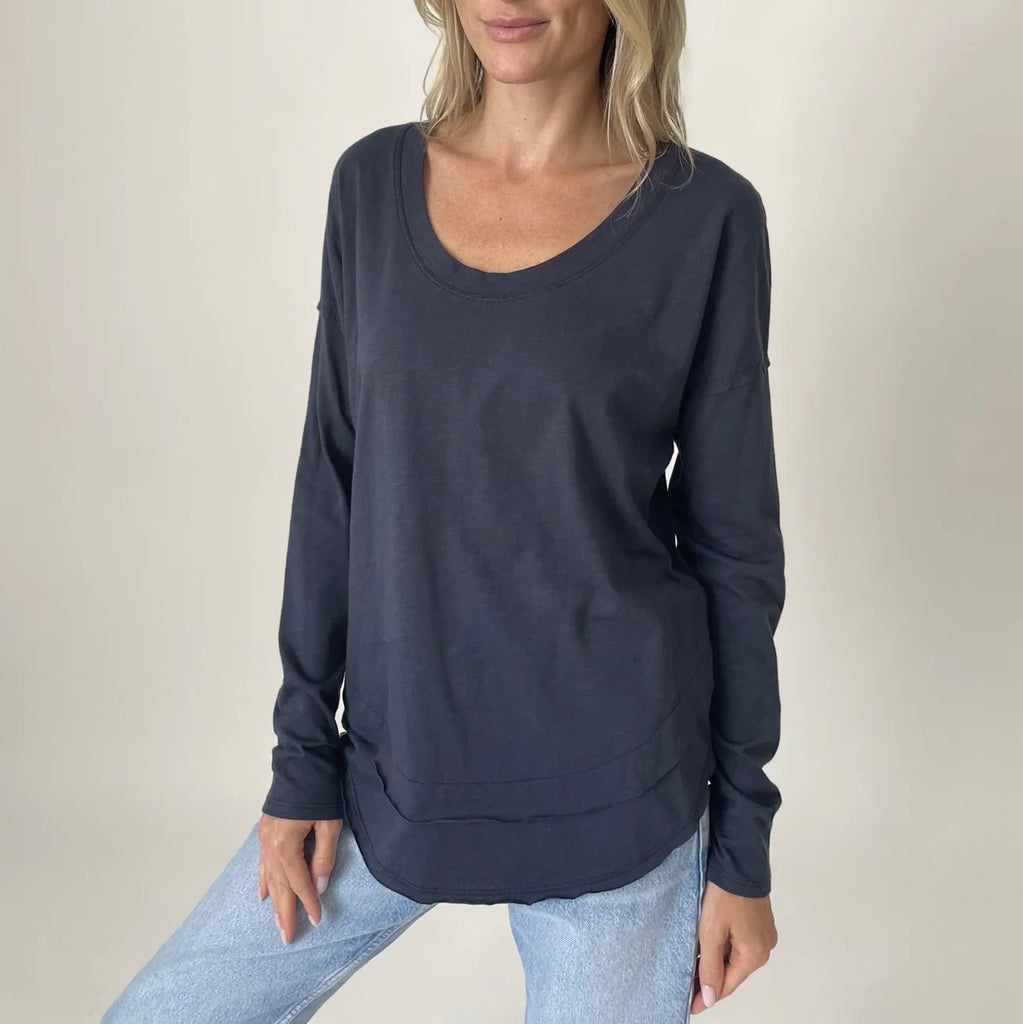 Reagan Double Layer Style Top - Navy