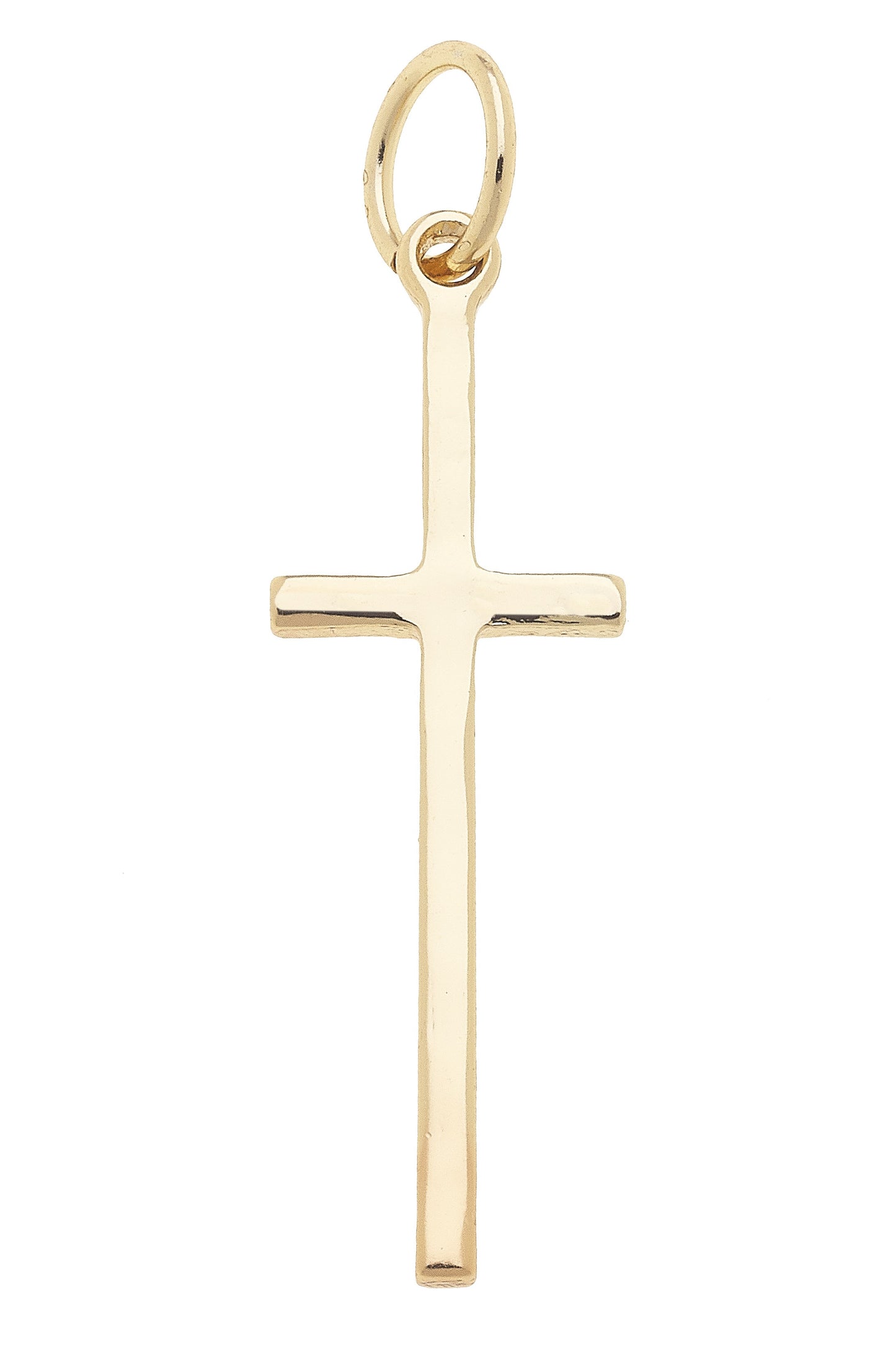 Skinny Cross Charm in Shiny Gold