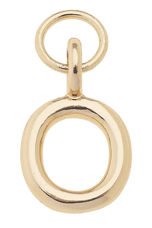 Mini Initial Charm "O" In Shiny Gold