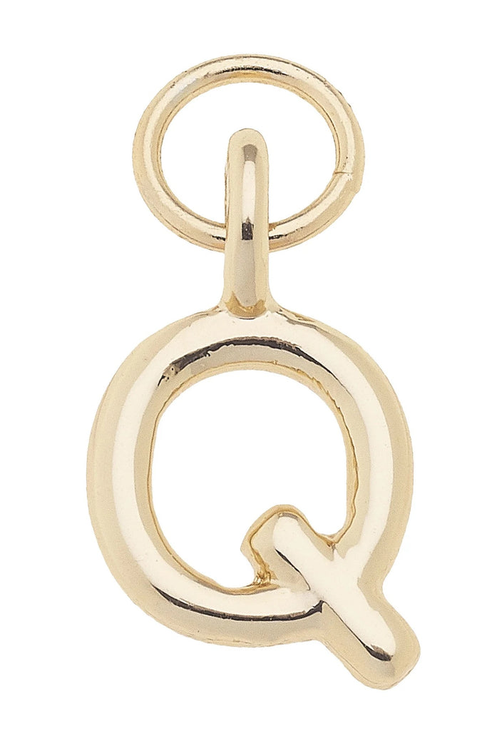 Mini Initial Charm "Q" In Shiny Gold