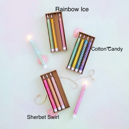 Boxed Rainbow Taper Candle Set