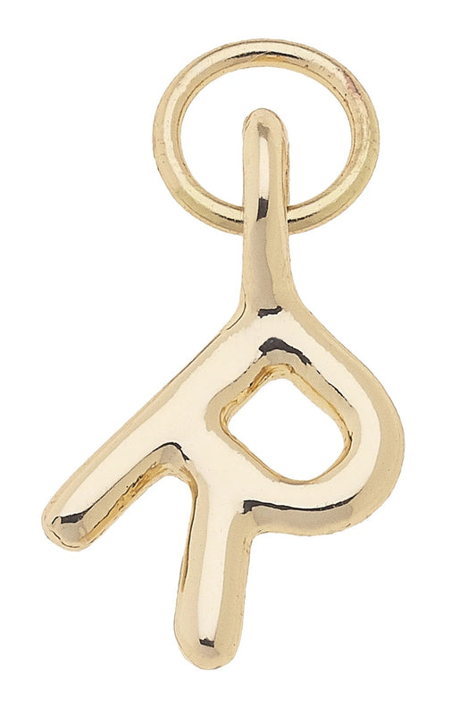 Mini Initial Charm "R" In Shiny Gold