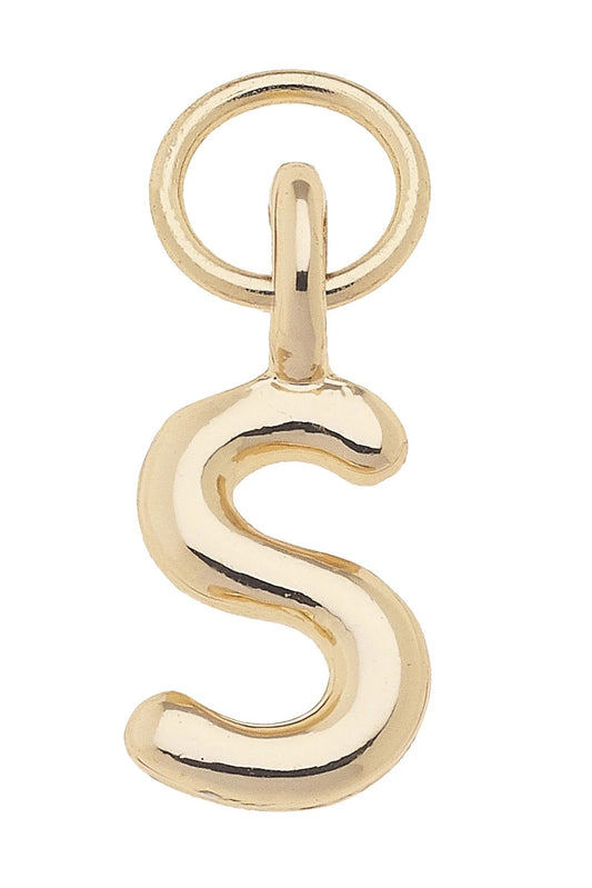 Mini Initial Charm "S" In Shiny Gold