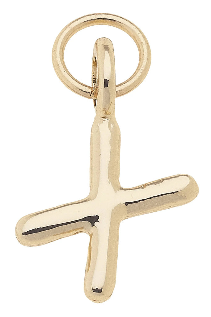 Mini Initial Charm "X" In Shiny Gold
