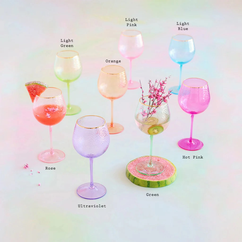 Glitterville Rainbow Wine Glass
