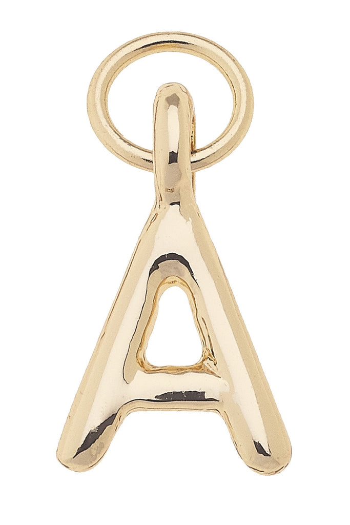 Mini Initial Charm "A" In Shiny Gold