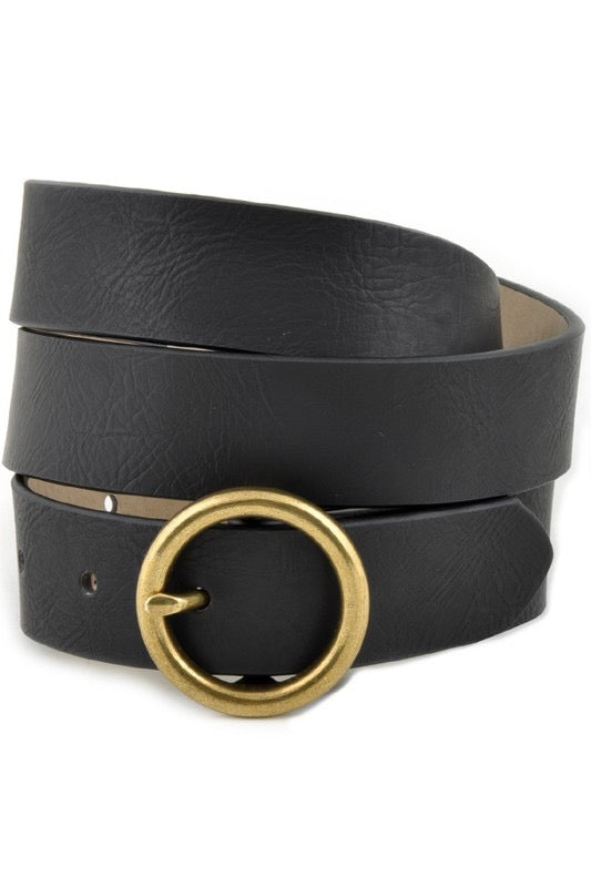 Skinny Belt With Round Buckle