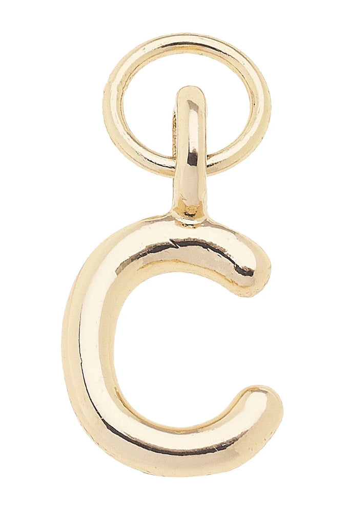 Mini Initial Charm "C" In Shiny Gold