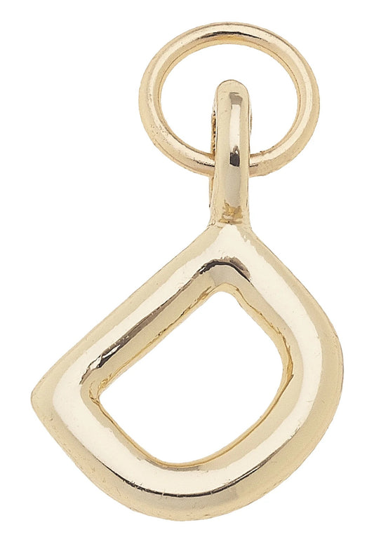 Mini Initial Charm "D" In Shiny Gold