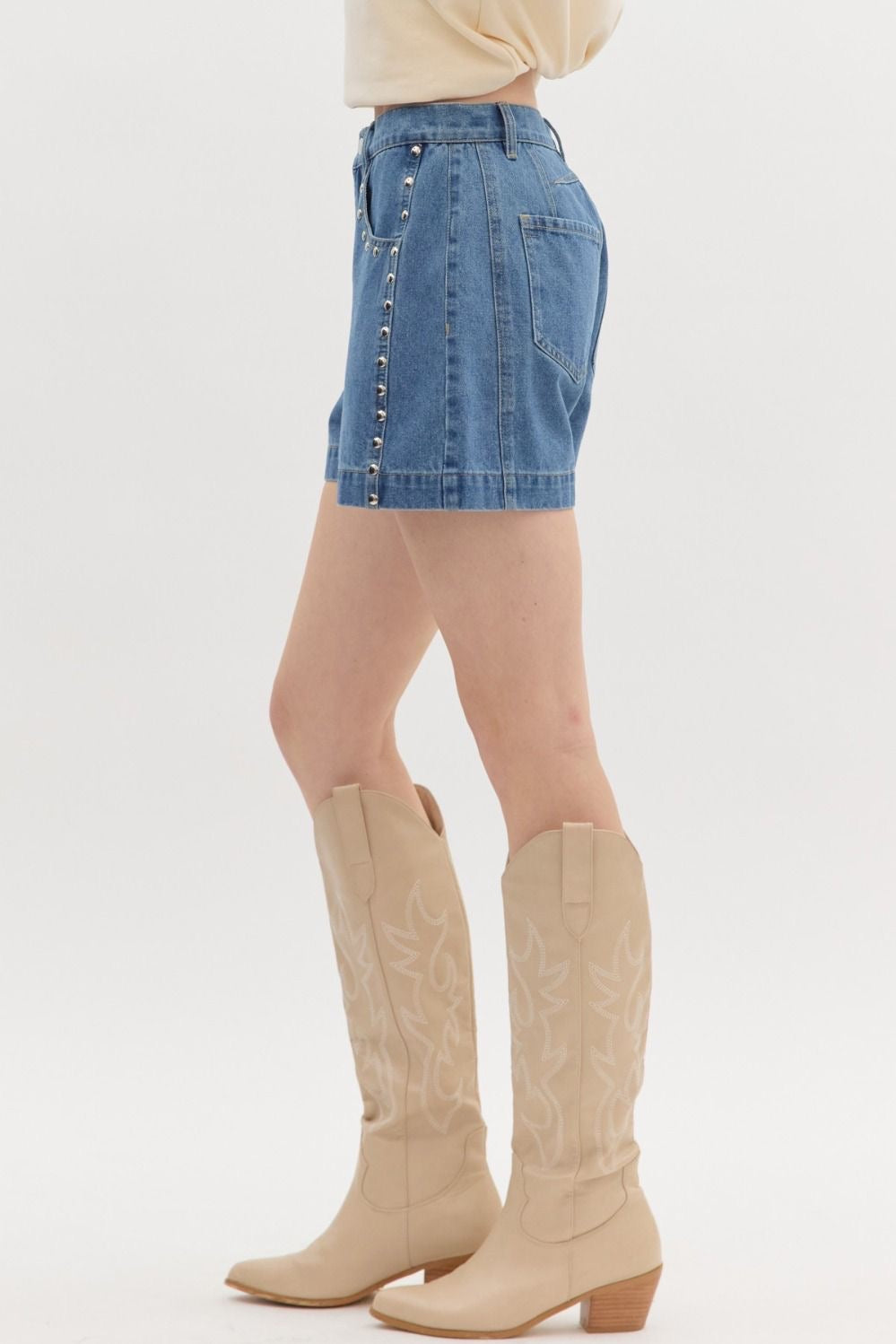 Stand Your Ground Metal Studded Shorts