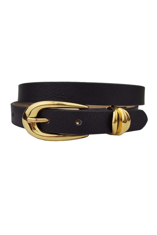 Classic Skinny Gold Buckle Belt