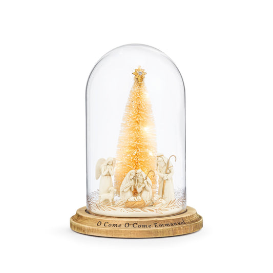 O' Come Emmanuel Nativity Light Up Cloche