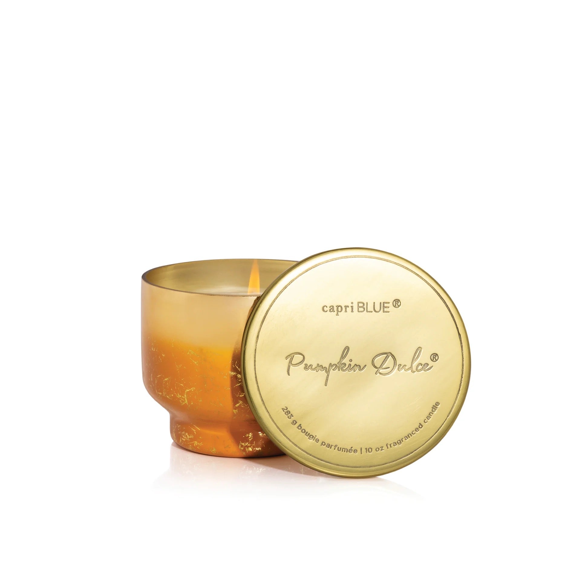 Capri Blue 10 Ounce Glimmer Inverted Jar Candle - Pumpkin Dulce
