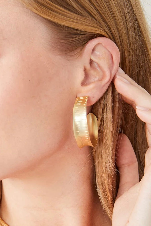 Queenie Hoop Earrings Gold by Spartina 449