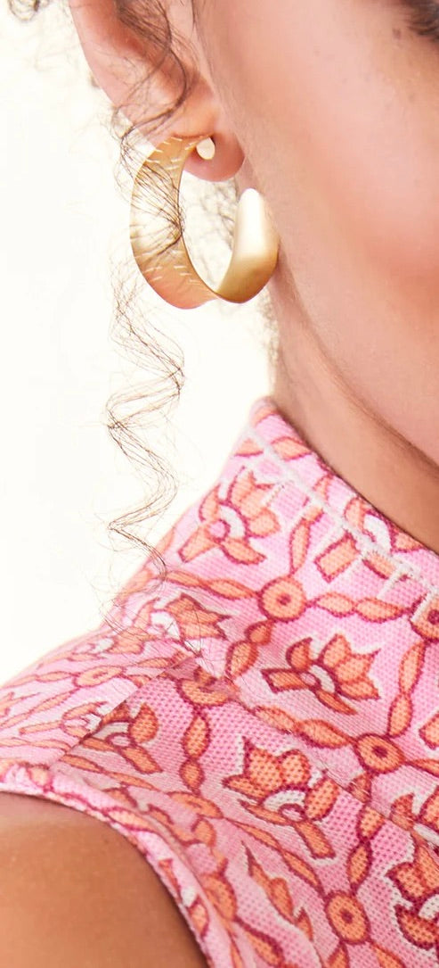 Queenie Midi Hoop Earrings Gold by Spartina 449