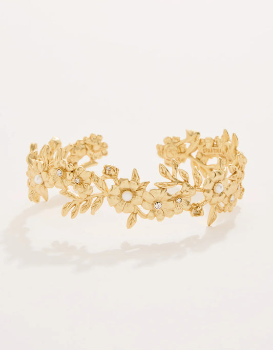 Posy Party Cuff Crystal Gold by Spartina 449