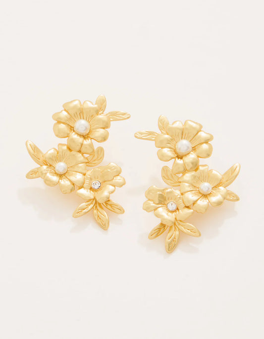 Posy Party Earrings in Crystal by Spartina 449