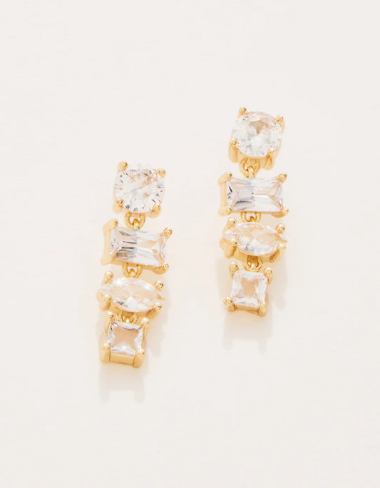 Lee Earrings Crystal Gold by Spartina 499