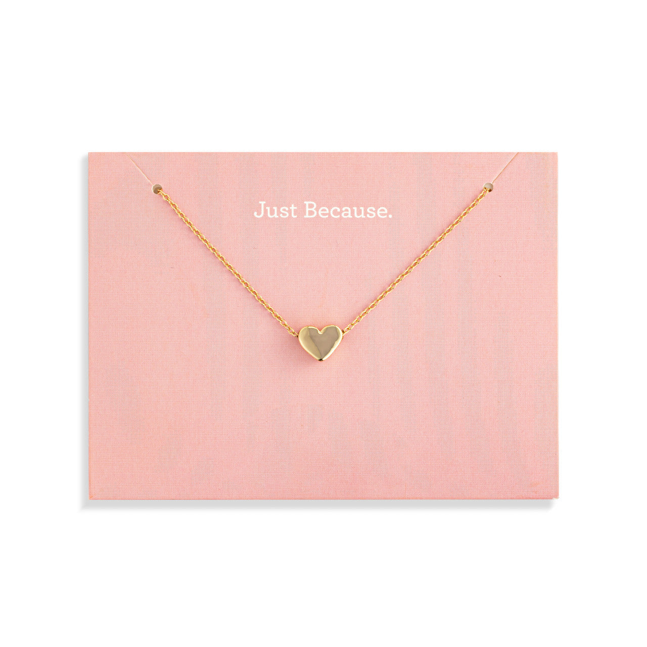 Just Because Floral Card & Gold Heart Necklace - 16in