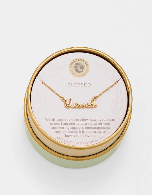 Sea La Vie Blessed Script Necklace by Spartina 449