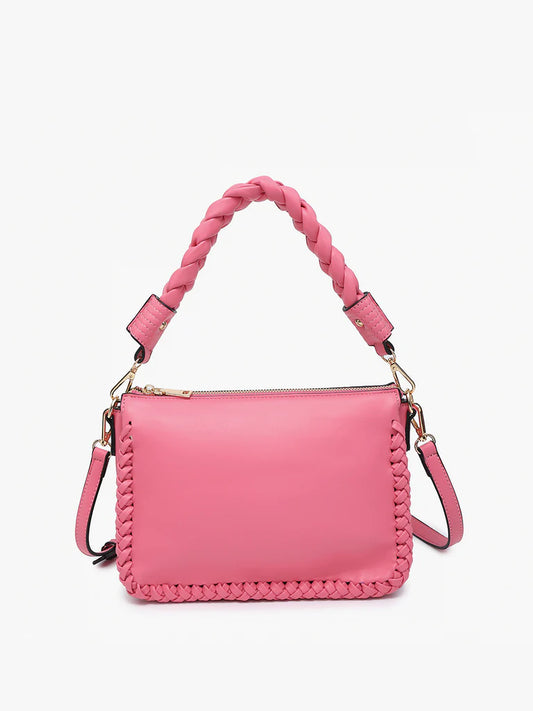 Jen & Co Judith Whipstitch Shoulder Bag - Bubblegum