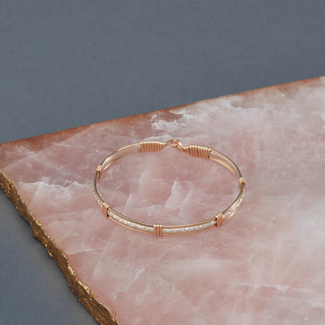 Katbird Bracelet - Sterling Silver Bar with 14K Gold Artist Wire